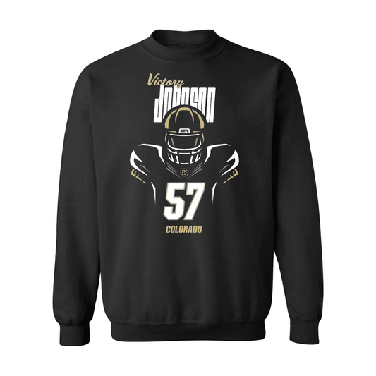 Black Football Silhouette Crew Youth Small / Victory Johnson | #57