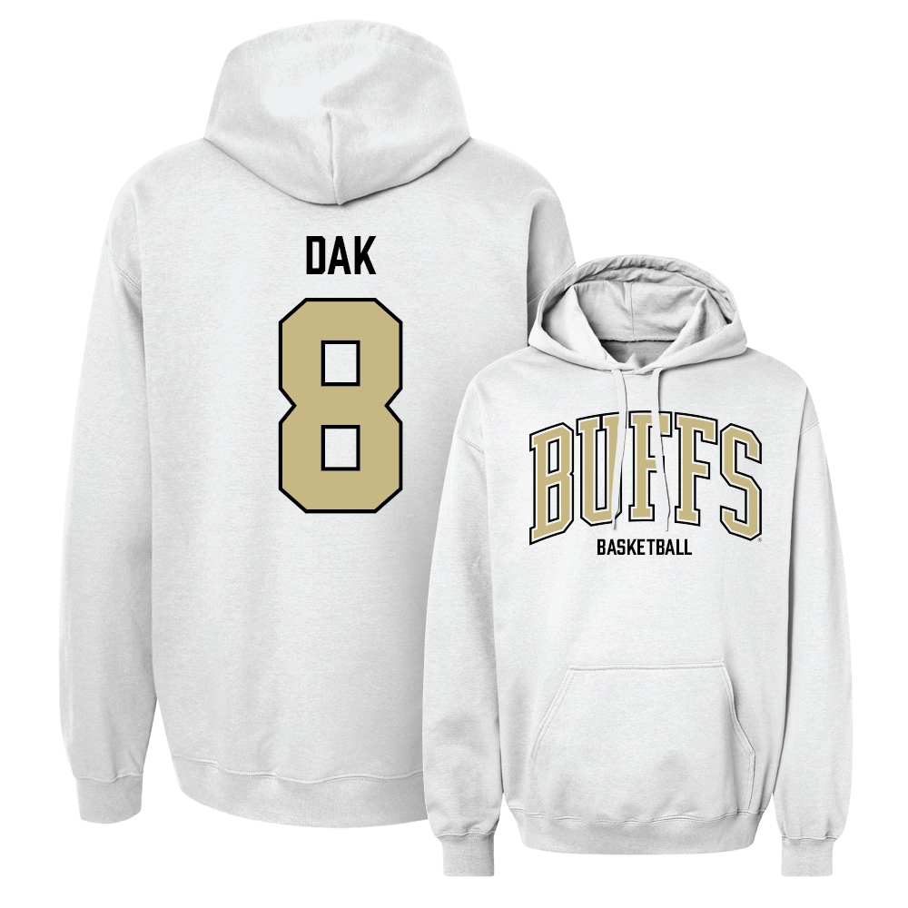 Men's Basketball White Arch Hoodie - Bangot Dak