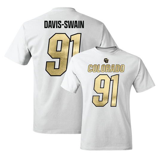 Football White Shirsey Comfort Colors Tee  - Brandon Davis-Swain