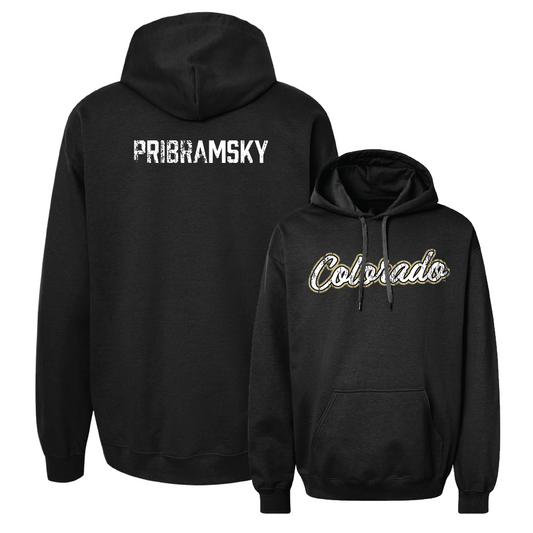 Women's Cross Country Black Script Hoodie  - Elliot Pribramsky