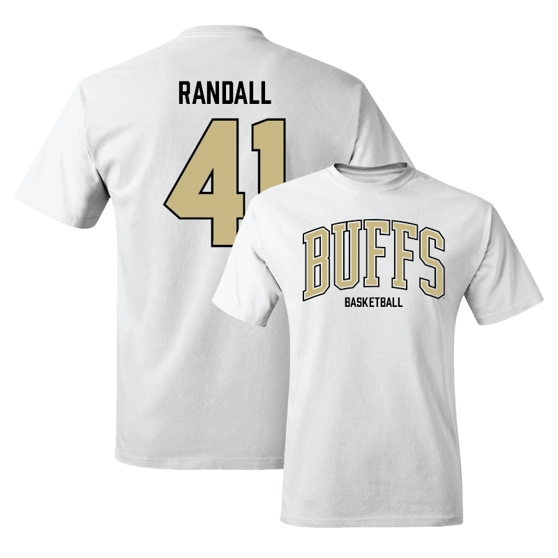 Men's Basketball White Arch Tee  - Nick Randall