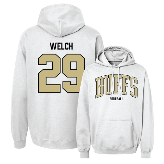 Football White Arch Hoodie - Micah Welch
