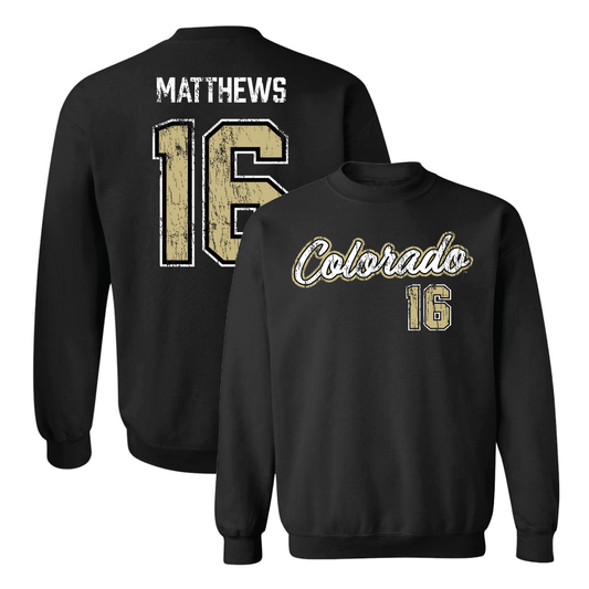 Women's Lacrosse Black Script Crew  - Avery Matthews